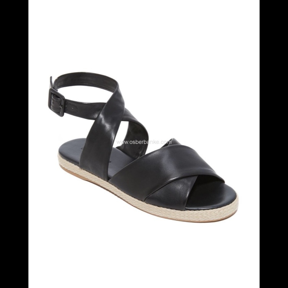 DVF Buttery Leather Black Sandals Size 9